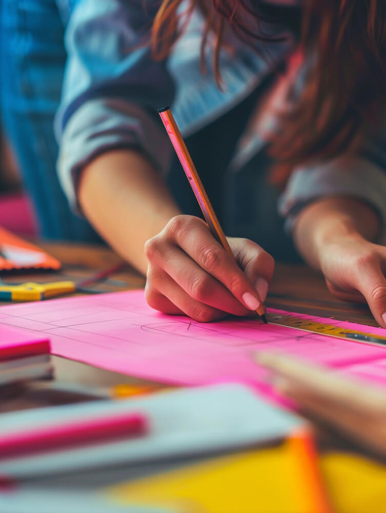 Diseñadora gráfica trabajando